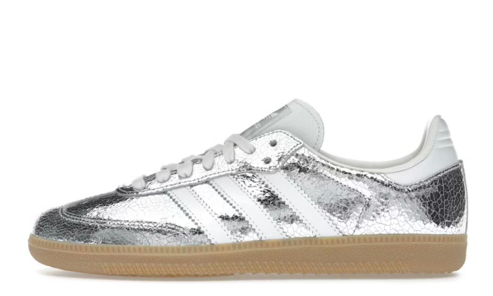 Adidas Samba OG Silver Metallic Cracked Leather