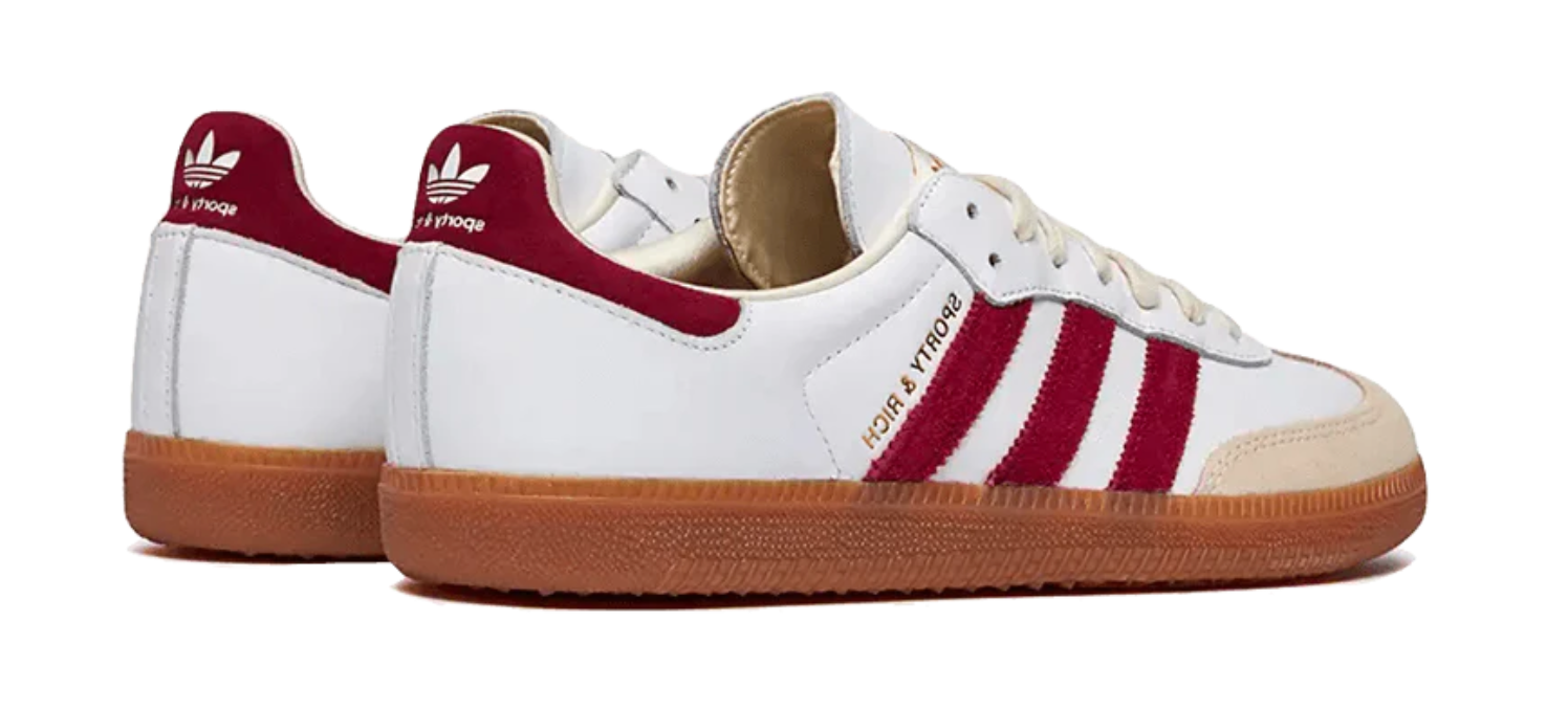 Adidas Samba x Sporty & Rich White Burgundy