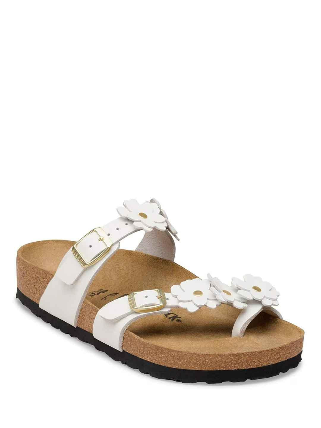 Birkenstock Mayari Flower sandali bianco con fiori