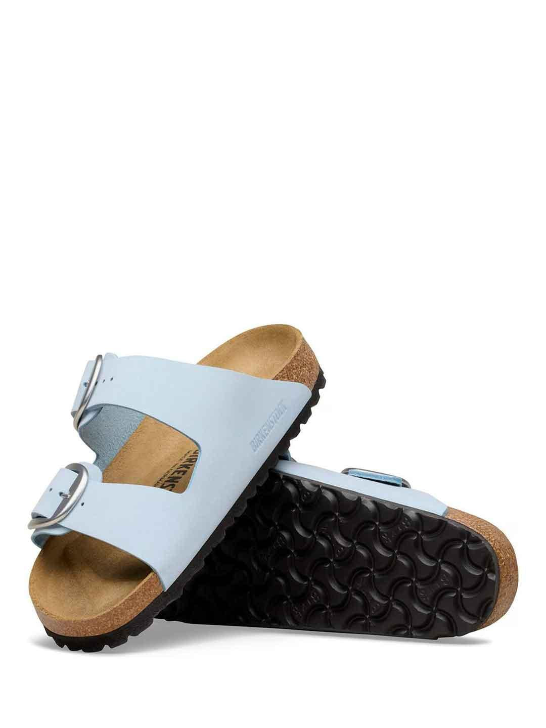 Birkenstock Arizona Big Buckle sandali azzurro con fibbia argento