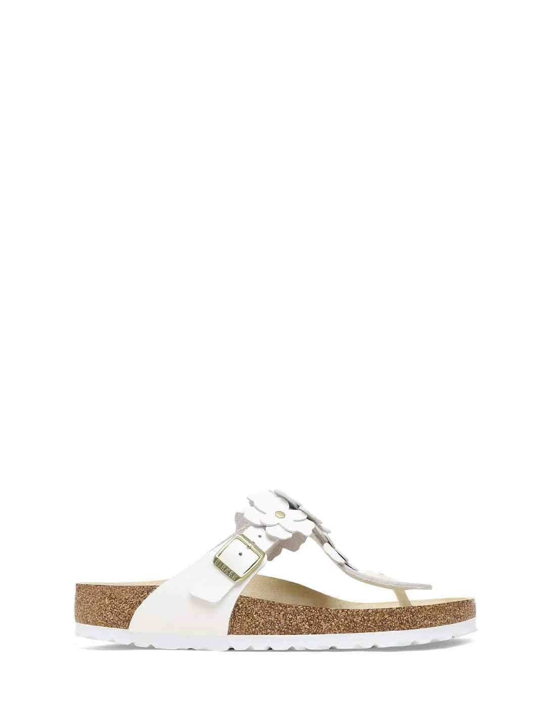 Birkenstock Gizeh Flower sandali bianco a infradito con fiori