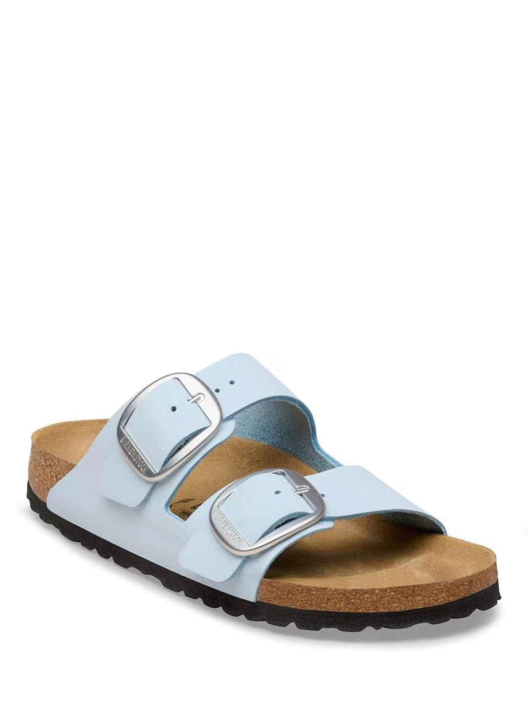 Birkenstock Arizona Big Buckle sandali azzurro con fibbia argento