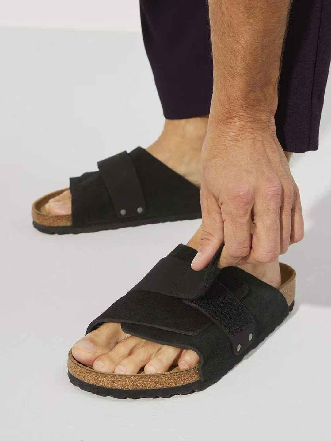 Birkenstock Kyoto sandali nero in Nabuk