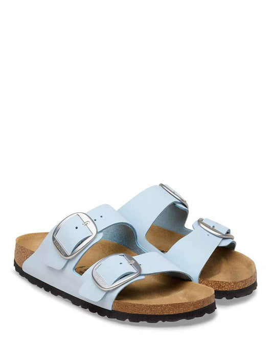 Birkenstock Arizona Big Buckle sandali azzurro con fibbia argento