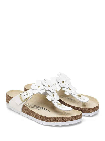 Birkenstock Gizeh Flower sandali bianco a infradito con fiori