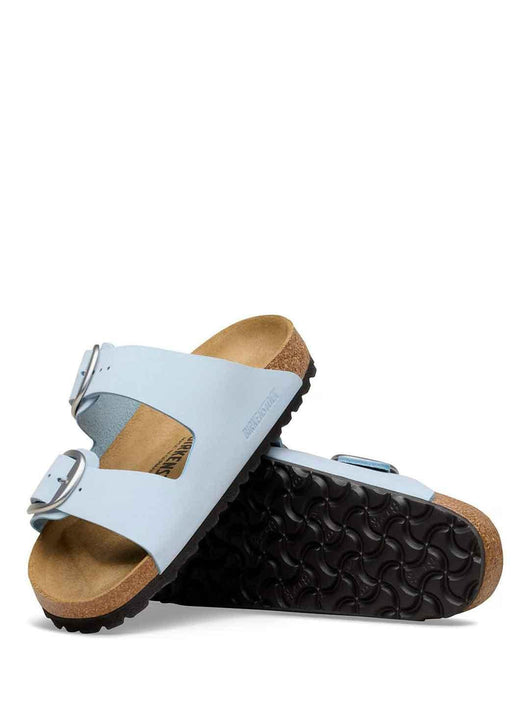 Birkenstock Arizona Big Buckle sandali azzurro con fibbia argento