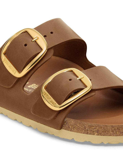 Birkenstock Arizona Big Buckle sandali cuoio con fibbia grande oro