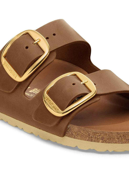 Birkenstock Arizona Big Buckle sandali cuoio con fibbia grande oro