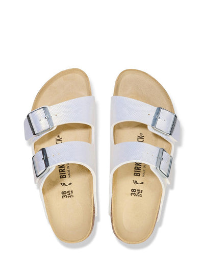 Birkenstock Arizona BS Shiny Lizard sandali bianco