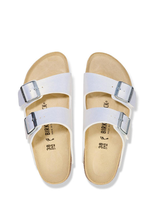 Birkenstock Arizona BS Shiny Lizard sandali bianco