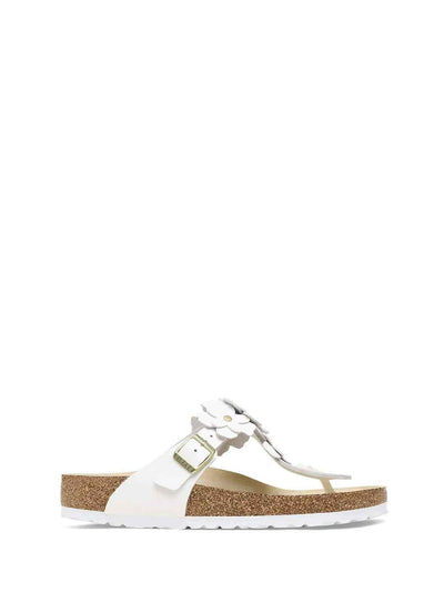 Birkenstock Gizeh Flower sandali bianco a infradito con fiori