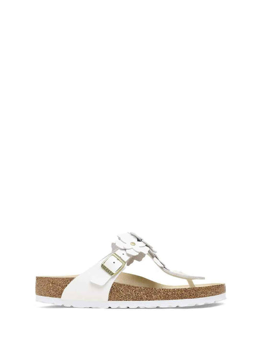 Birkenstock Gizeh Flower sandali bianco a infradito con fiori