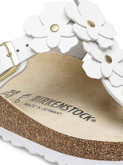 Birkenstock Gizeh Flower sandali bianco a infradito con fiori