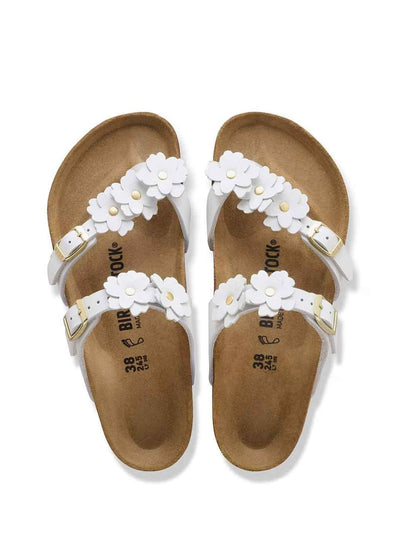 Birkenstock Mayari Flower sandali bianco con fiori