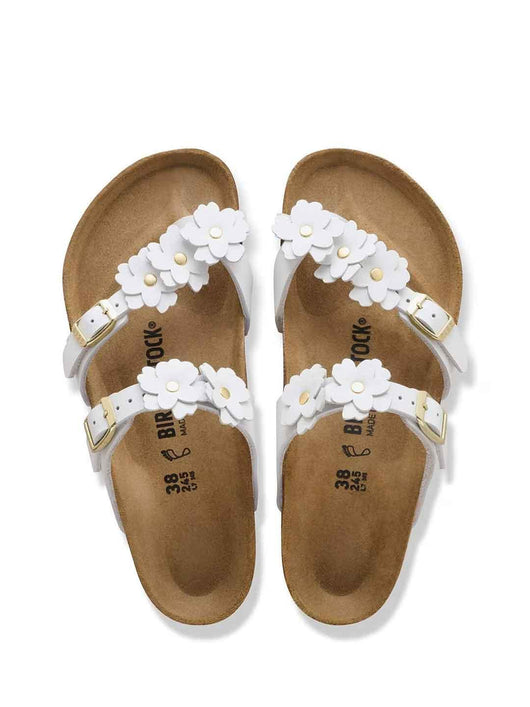 Birkenstock Mayari Flower sandali bianco con fiori