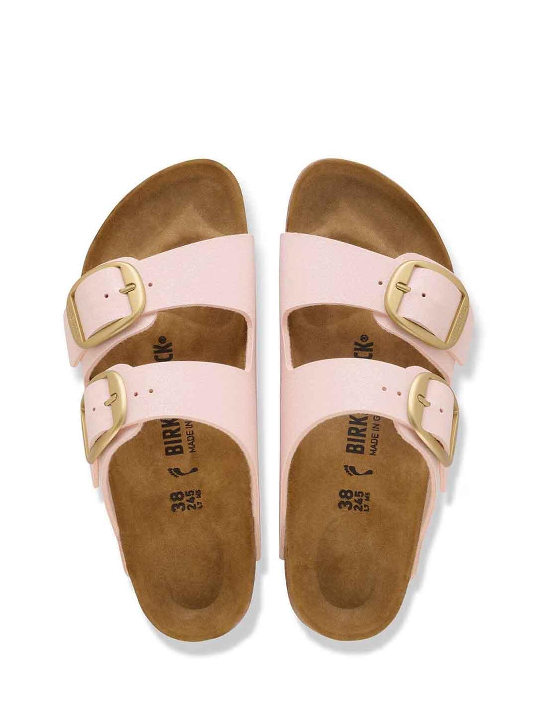 Birkenstock Arizona Big Buckle sandali rosa con fibbia oro