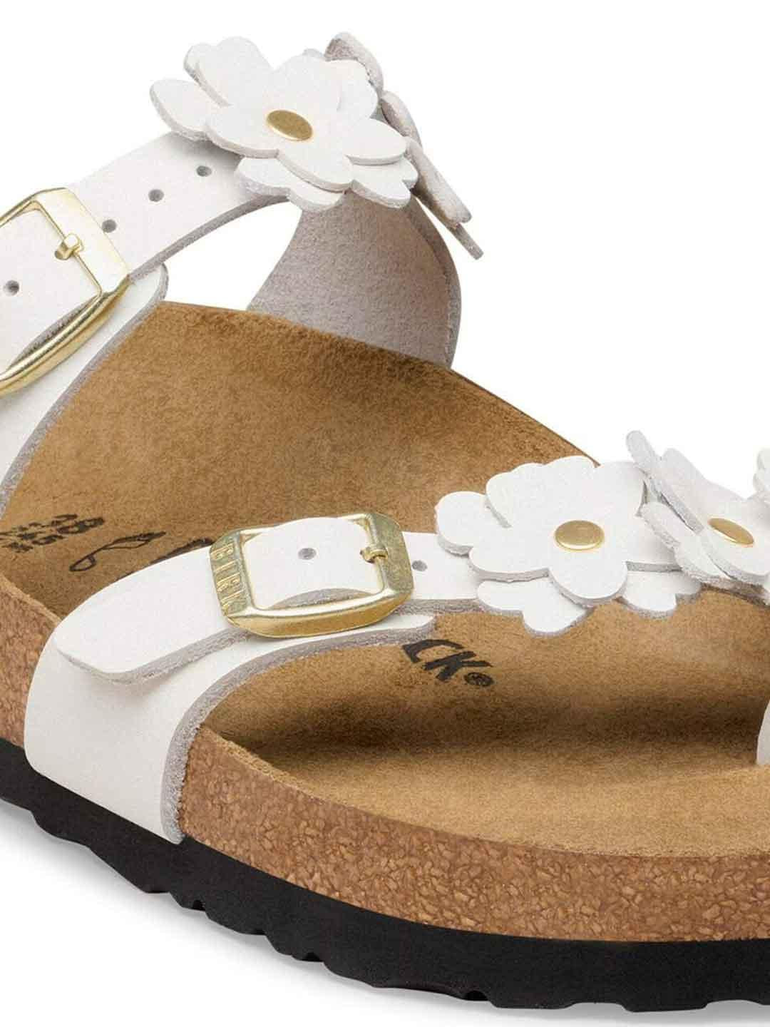 Birkenstock Mayari Flower sandali bianco con fiori