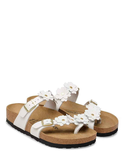 Birkenstock Mayari Flower sandali bianco con fiori