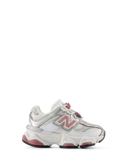 New Balance 9060 sneakers kids bianco con logo rosa 20-27,5
