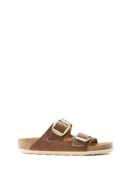 Birkenstock Arizona Big Buckle sandali cuoio con fibbia grande oro