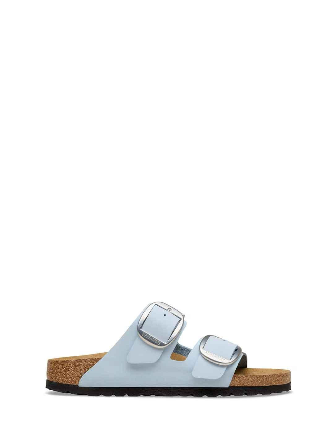 Birkenstock Arizona Big Buckle sandali azzurro con fibbia argento