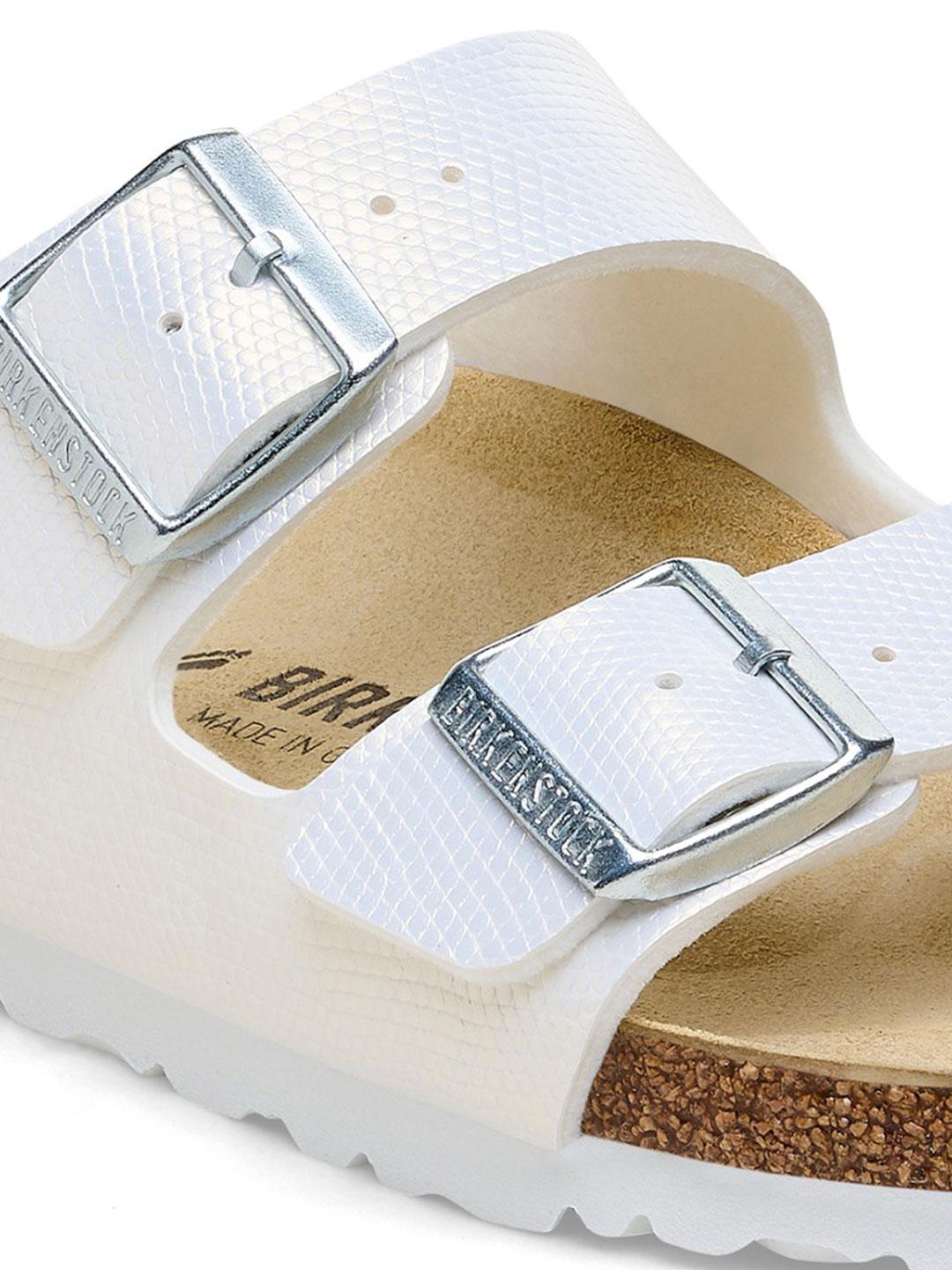 Birkenstock Arizona BS Shiny Lizard sandali bianco