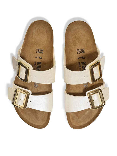 Birkenstock Sydney Cushion Buckle sandali panna perlato