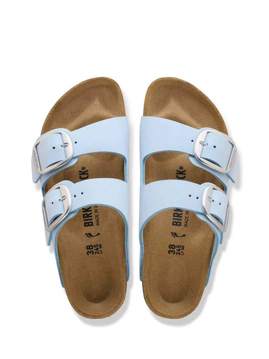 Birkenstock Arizona Big Buckle sandali azzurro con fibbia argento